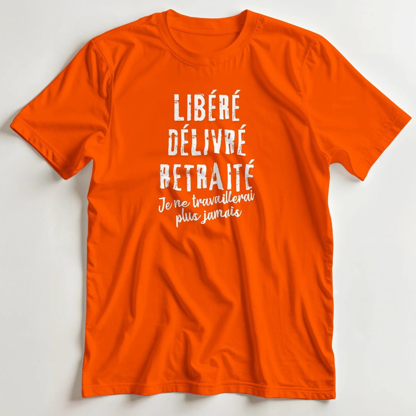 T-shirt en coupe unisexe et 100% coton en Orange XL imprimé avec un design Libéré T-Shirt .
