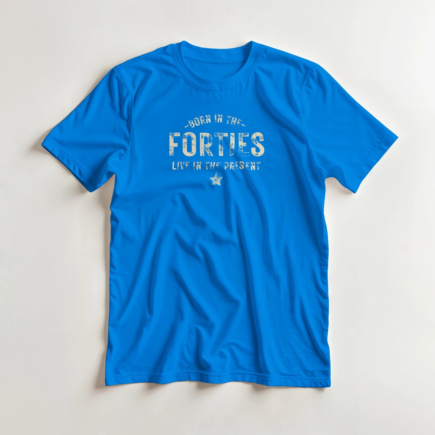 Born In The Forties - Live In The Present T-Shirt Royal Blue