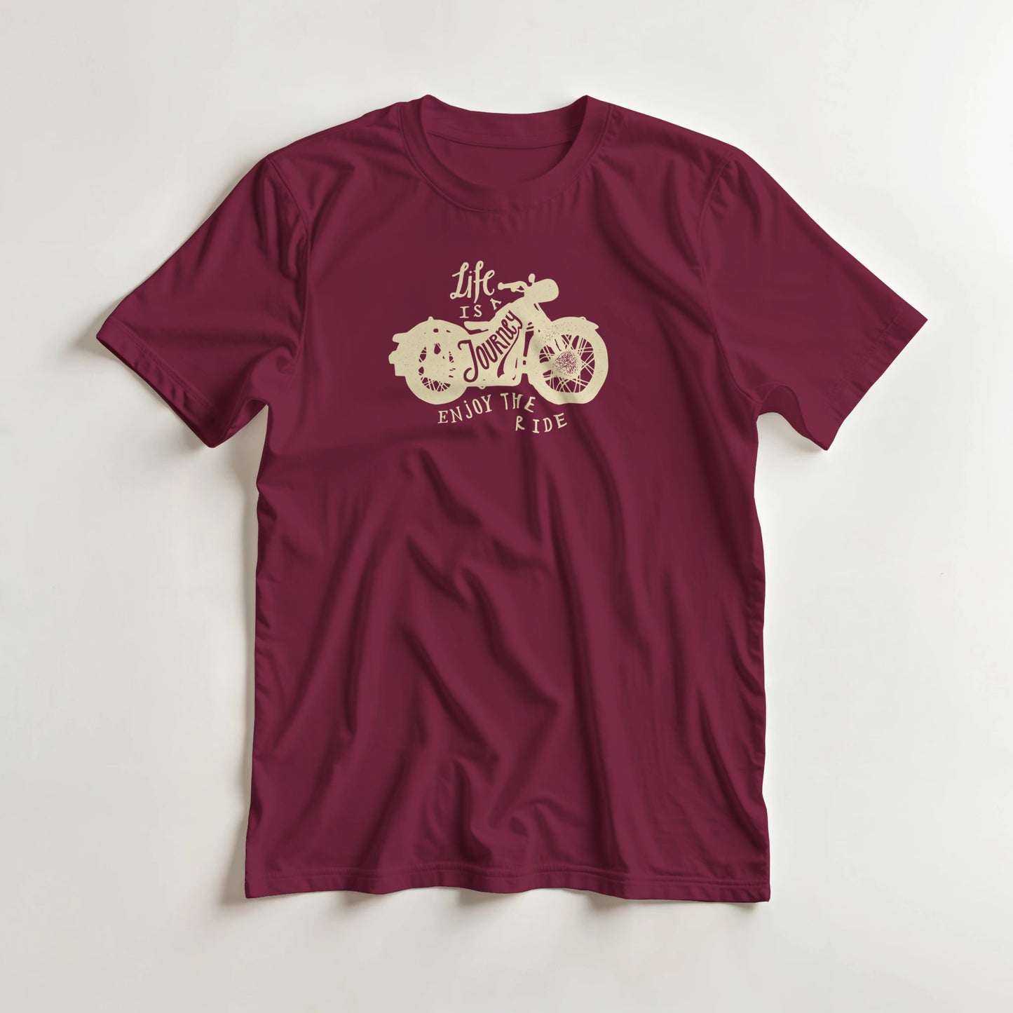 T-shirt en coupe unisexe et 100% coton en Bordeaux 3XL imprimé avec un design Life Is A Journey II T-Shirt .