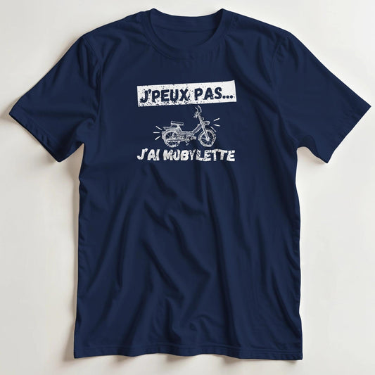 T-shirt en coupe unisexe et 100% coton en Marine S imprimé avec un design Mobylette T-Shirt .