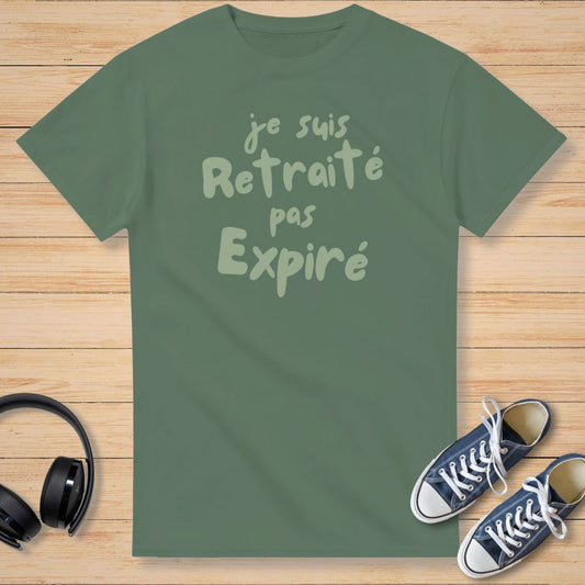 Retraité Pas Expiré T-Shirt Vert militaire