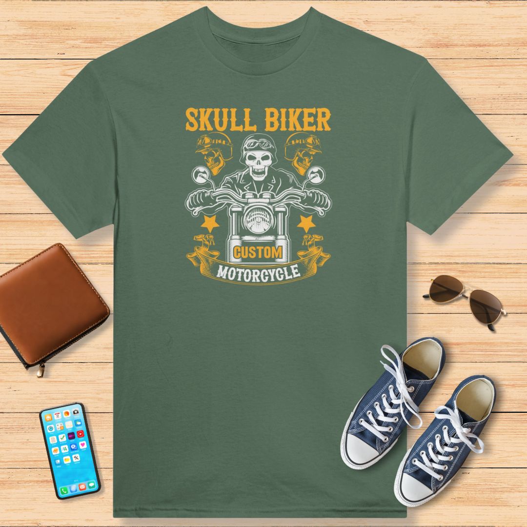 Skull Biker Motorcycle T-Shirt