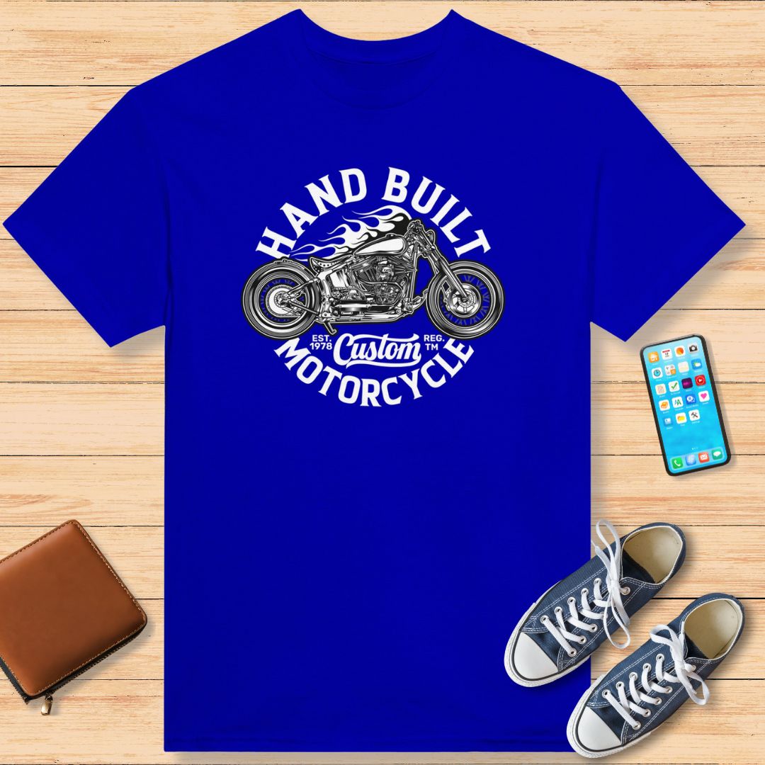 Hand Built T-shirt - Motorcycle Racer Birthday Biker