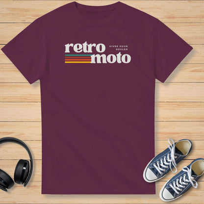 Retro Moto T-Shirt Maroon