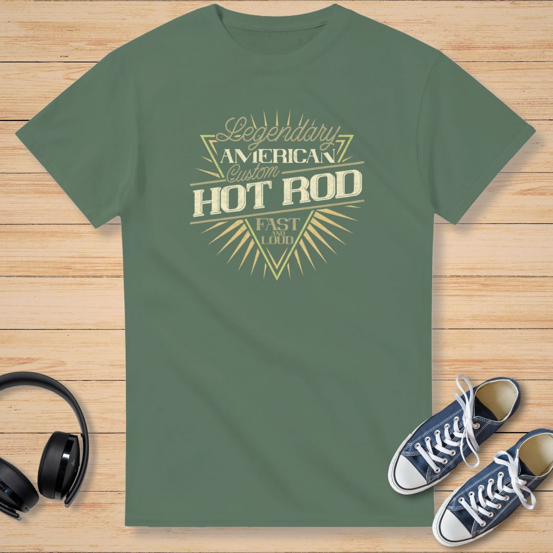 Custom Hot Rod T-Shirt Mil. Green