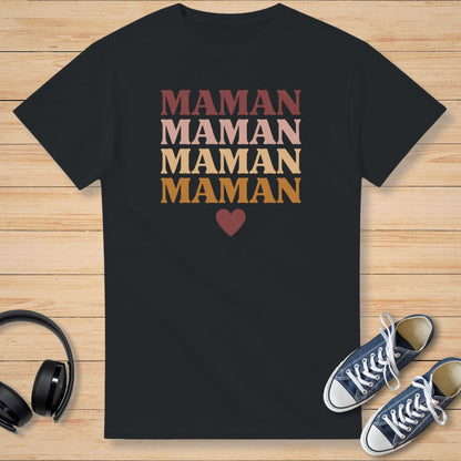 Maman Cœur T-Shirt Noir