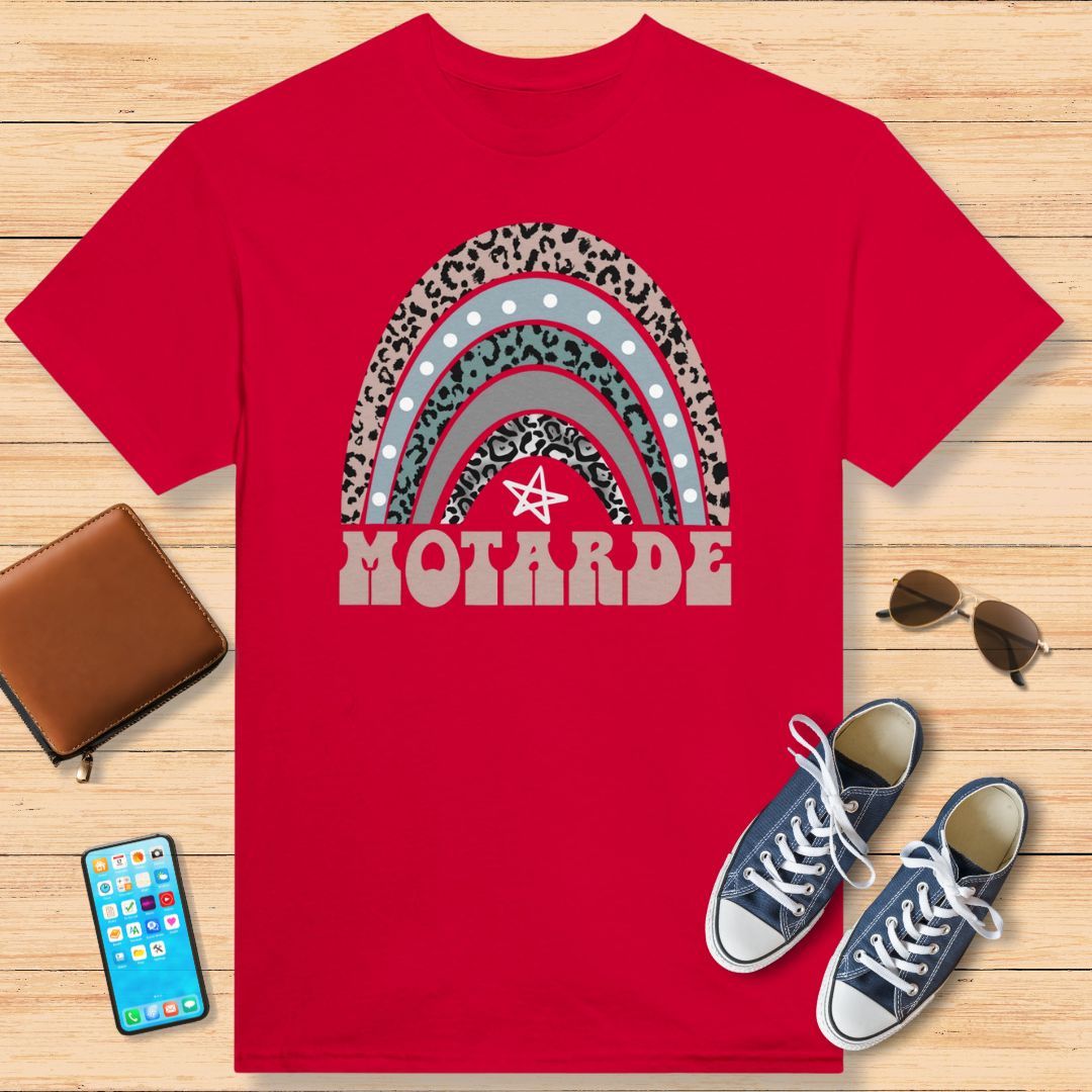 Motarde Arc-en-Ciel et Étoile T-Shirt