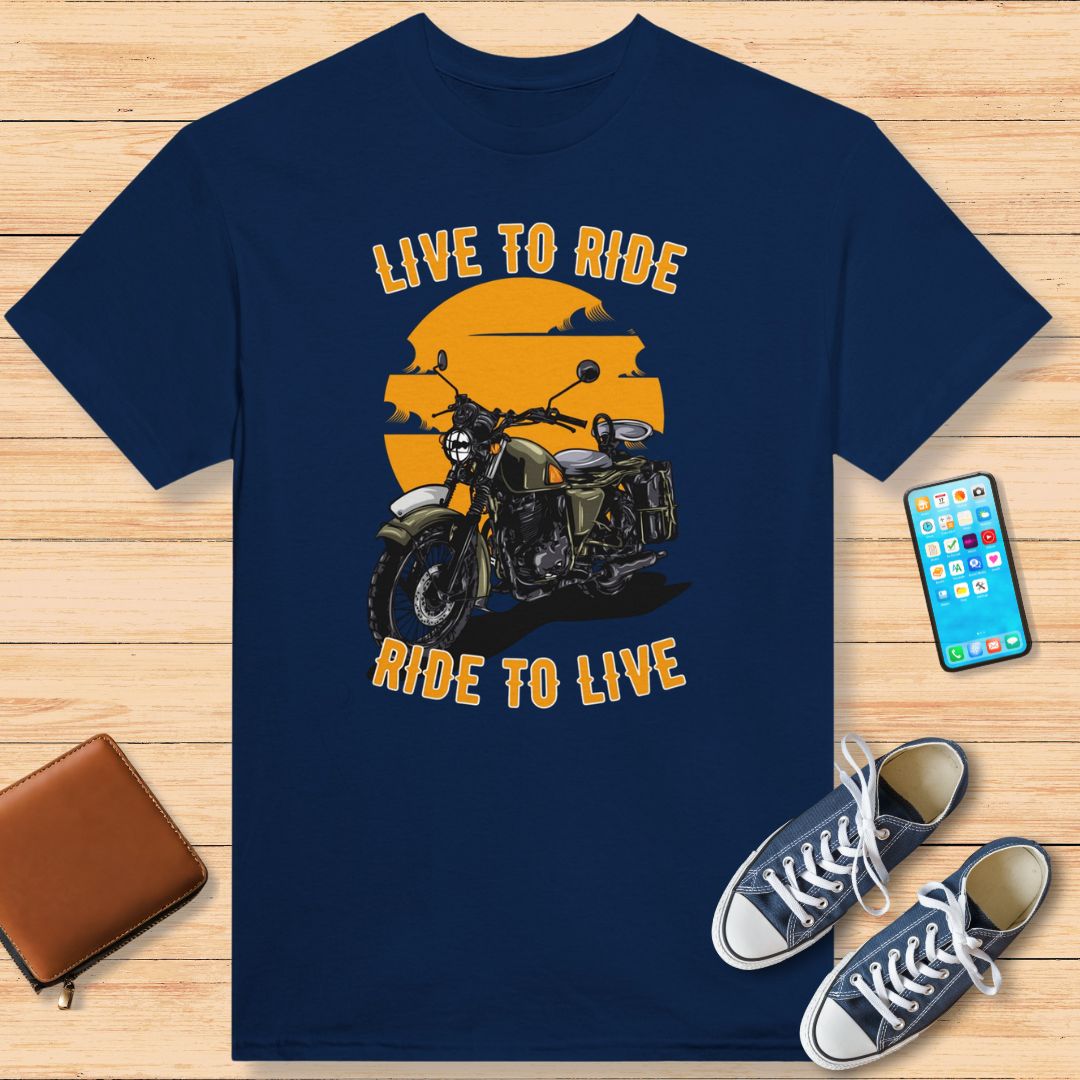 Live To Ride, Ride To Live - Biker Motorcycle Gift Retro