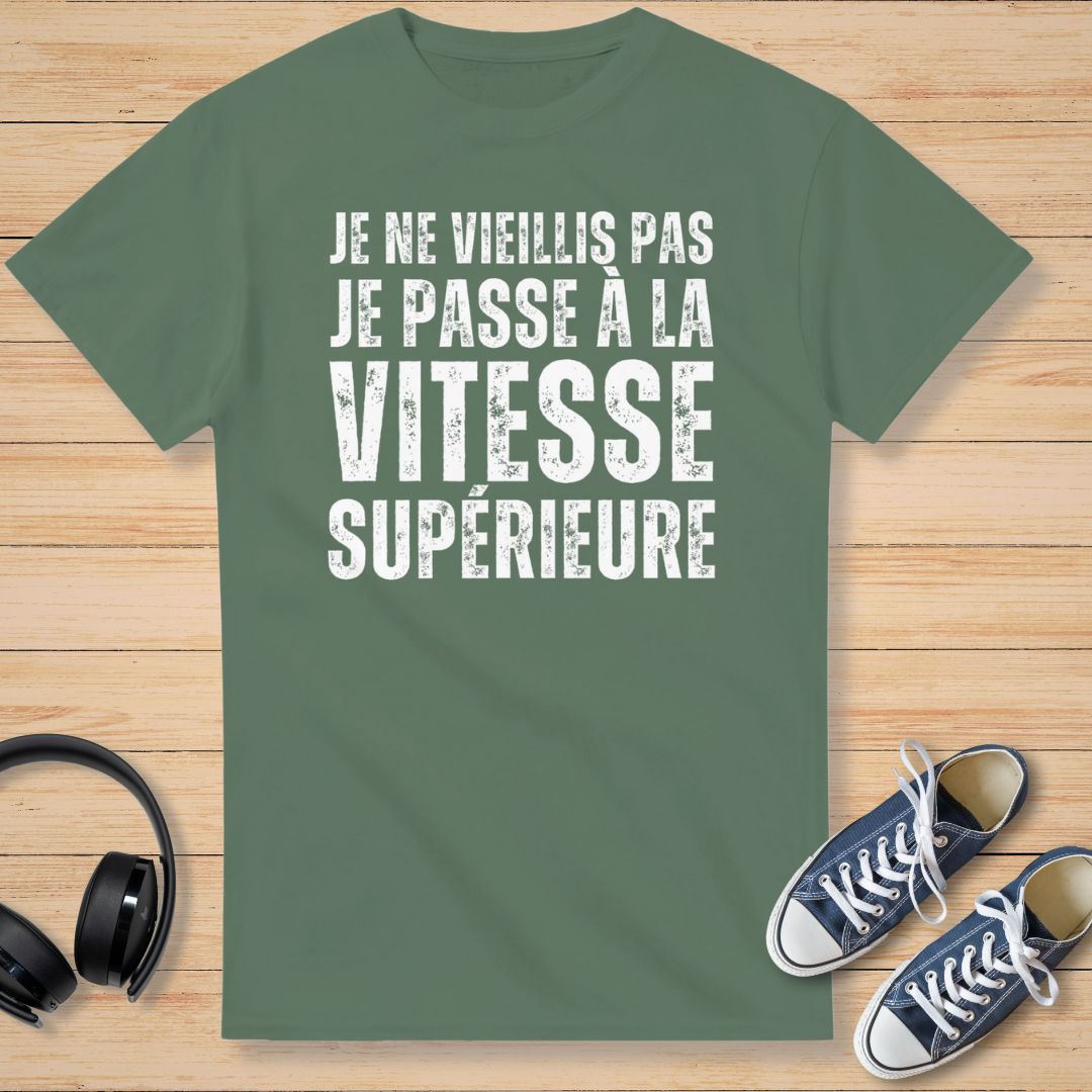 Je Ne Vieillis Pas Supérieure T-Shirt Vert militaire