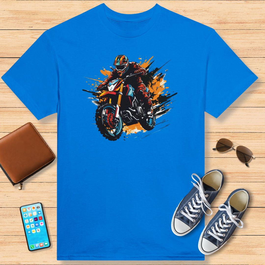 Motocross Blue White Red T-Shirt