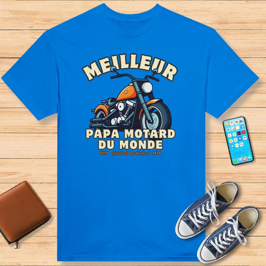 Meilleur Papa Motard Du Monde T-Shirt