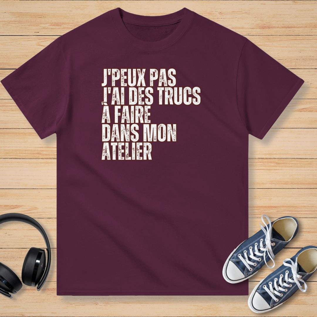 J'Peux Pas Mon Atelier T-Shirt Bordeaux