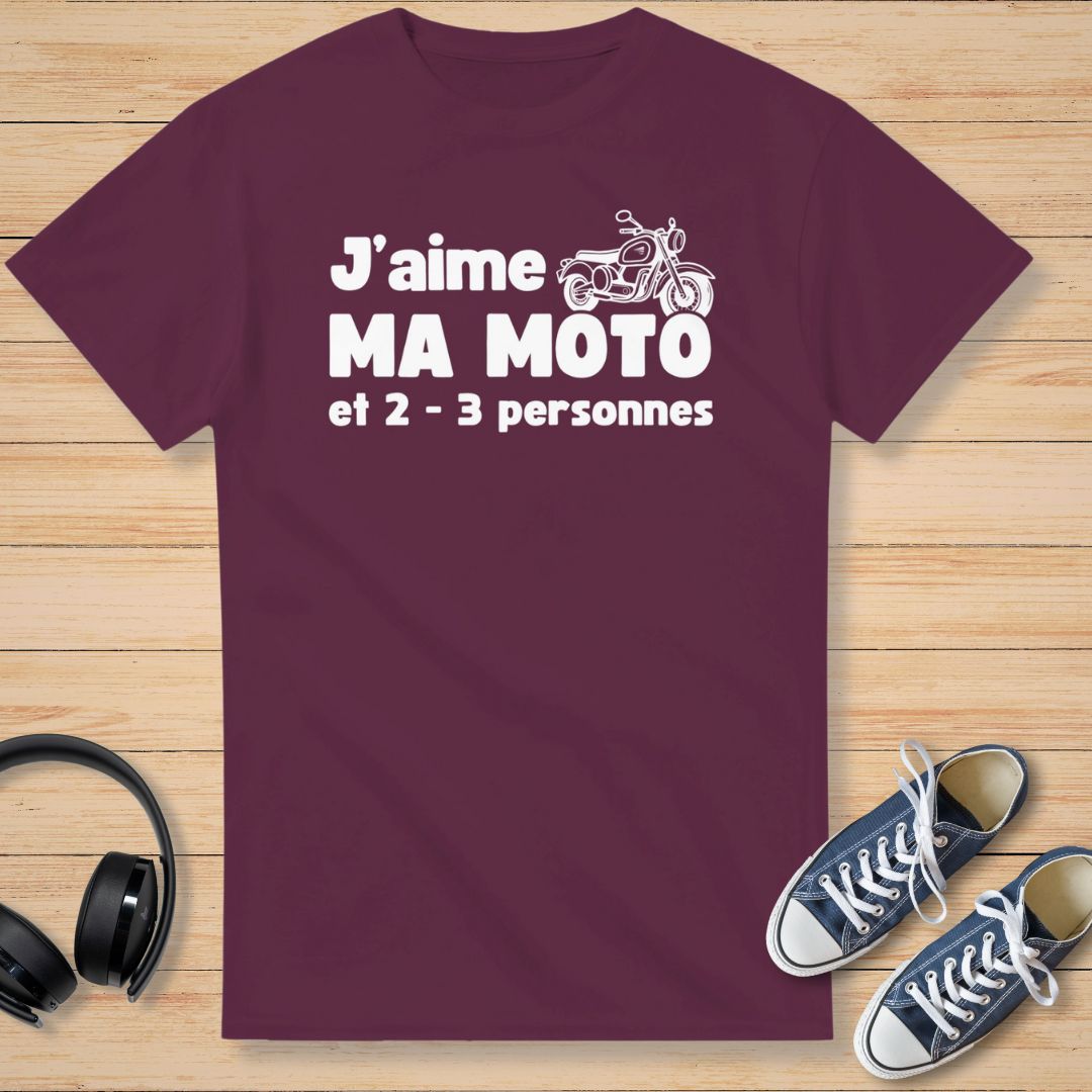 J'aime Ma Moto T-Shirt Bordeaux