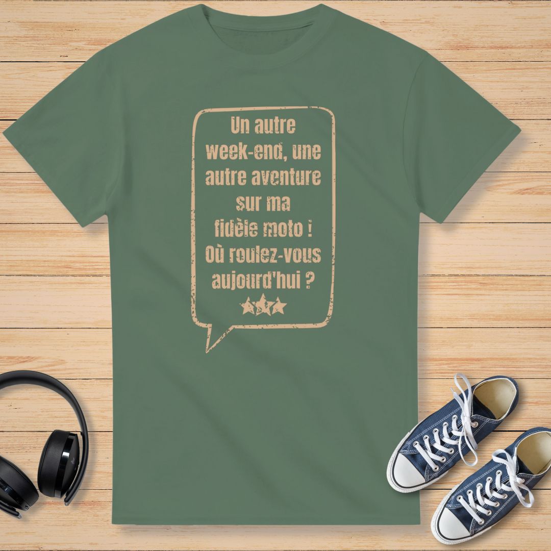 Un Autre Week-End T-Shirt Vert militaire