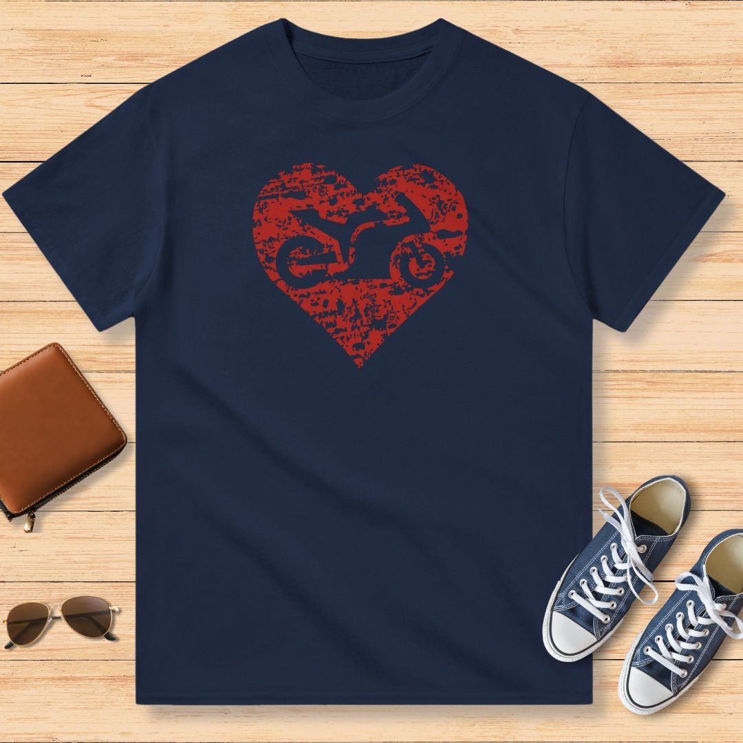 Motorcycle and Heart T-Shirt