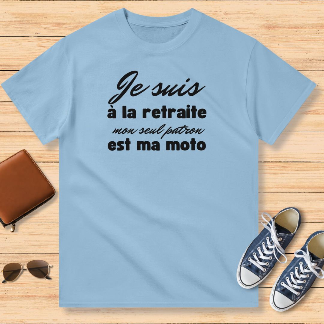 I'm Retired My Only Boss Is My Motorcycle Black T-Shirt