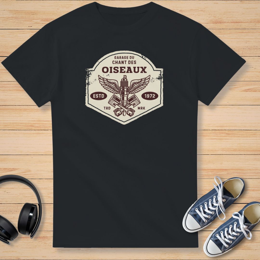 Oiseaux Garage T-Shirt Noir