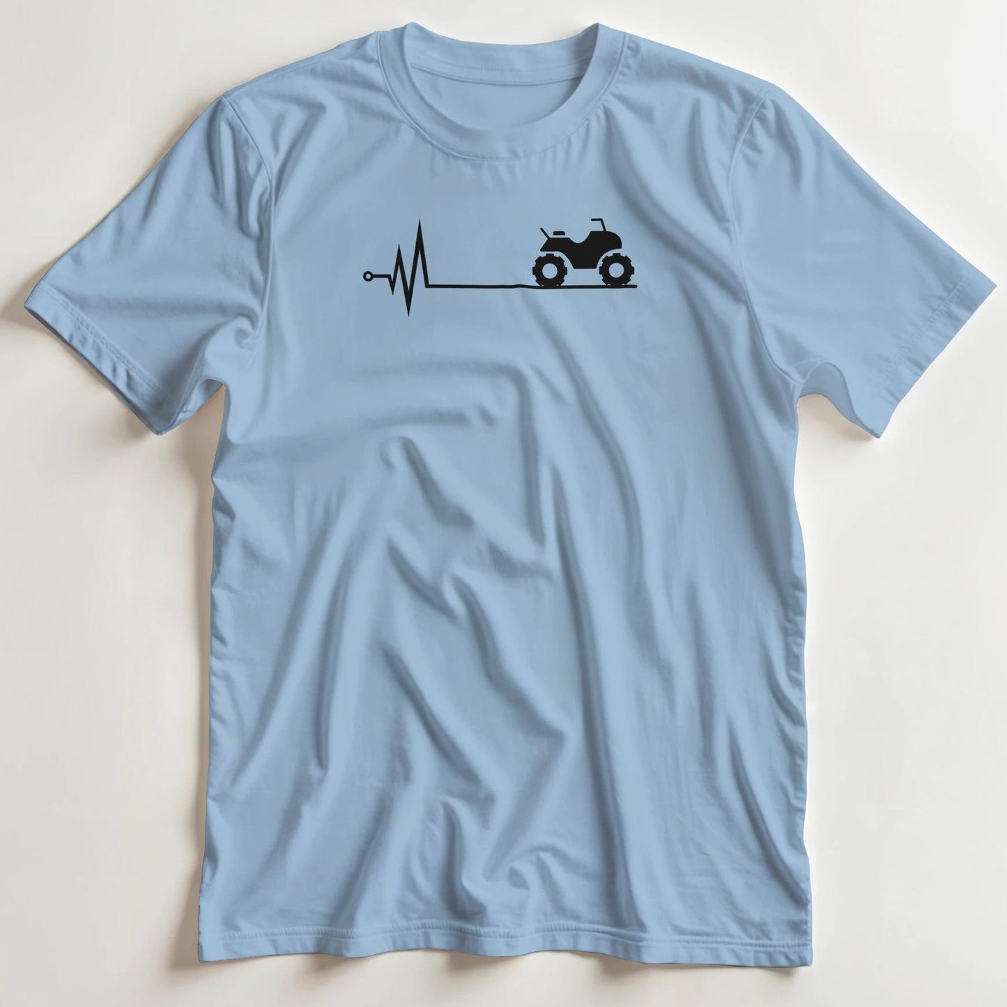 T-shirt en coupe unisexe et 100% coton en Light Blue M imprimé avec un design Battement de Coeur T-Shirt .