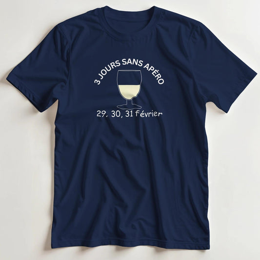 T-shirt en coupe unisexe et 100% coton en Marine S imprimé avec un design Sans Apéro T-Shirt .