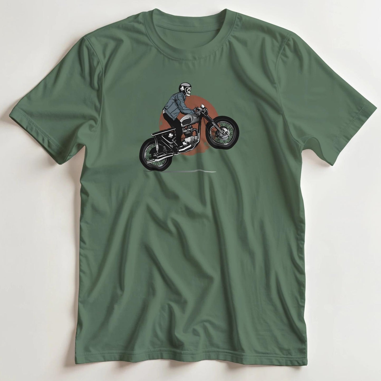 T-shirt en coupe unisexe et 100% coton en Vert Mil. 2XL imprimé avec un design Ace Of Clubs T-Shirt .