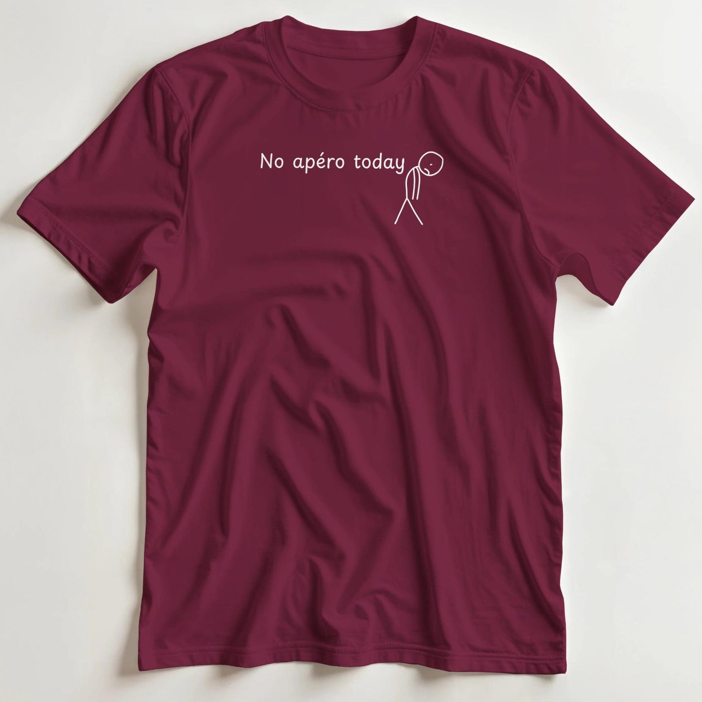 T-shirt en coupe unisexe et 100% coton en Bordeaux XL imprimé avec un design No Apéro T-Shirt .