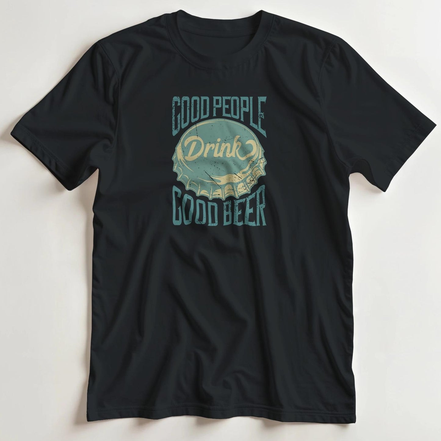 T-shirt en coupe unisexe et 100% coton en Noir XL imprimé avec un design Good Beer T-Shirt .