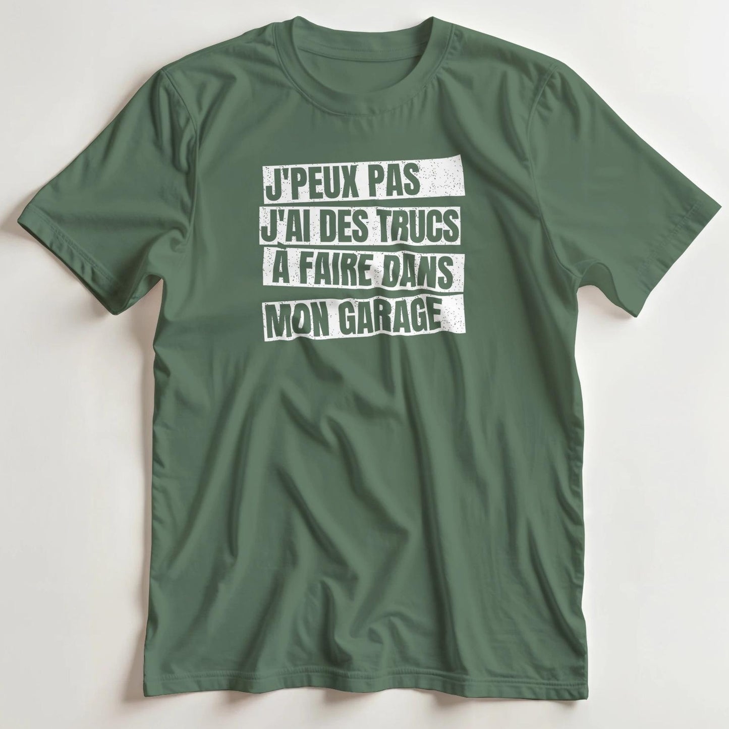 T-shirt en coupe unisexe et 100% coton en Vert Mil. XL imprimé avec un design J'Peux Pas Bloc T-Shirt .