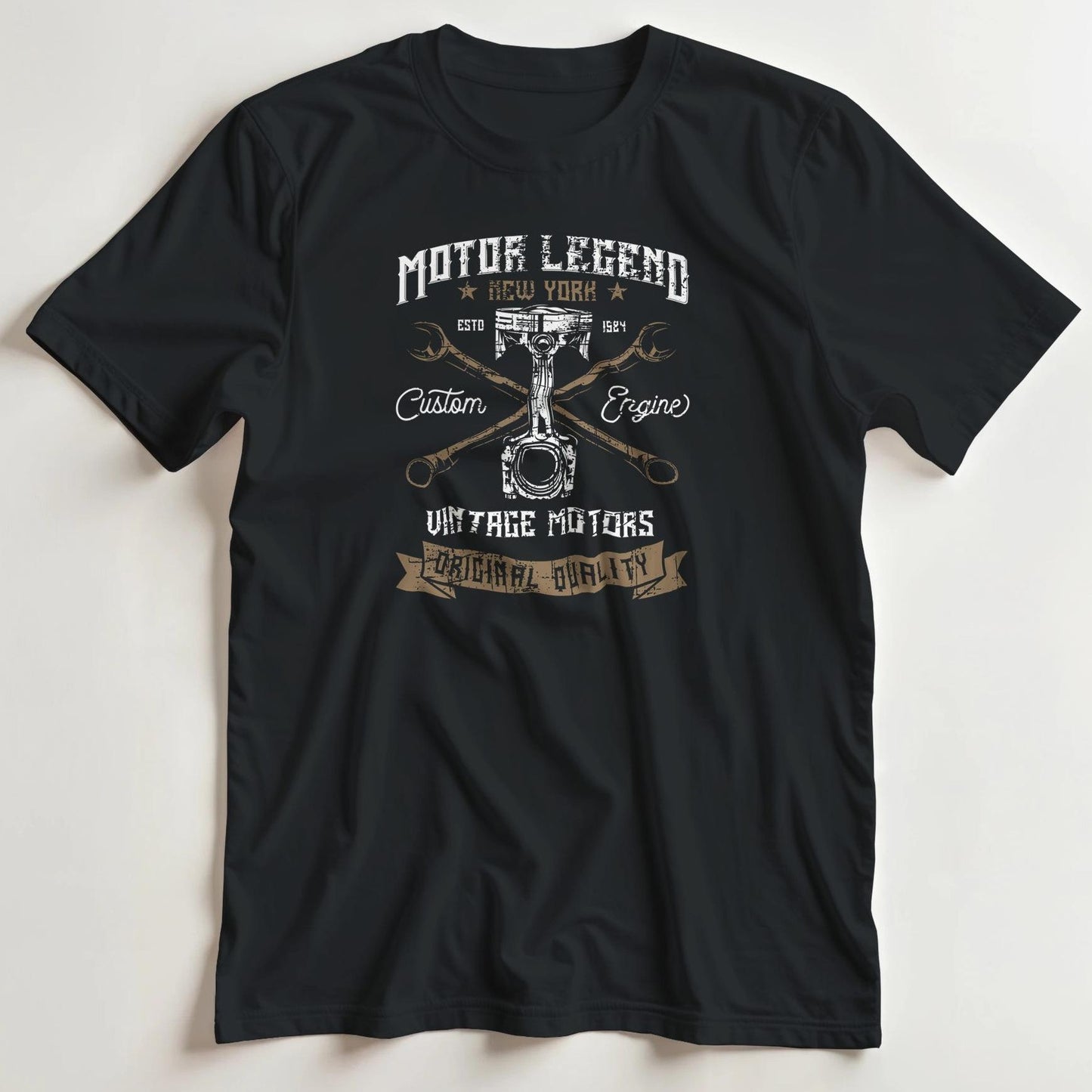 T-shirt en coupe unisexe et 100% coton en Noir 2XL imprimé avec un design Motor Legend T-Shirt .