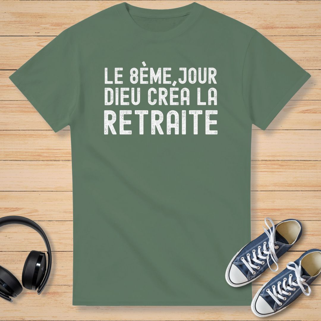 8ème Jour Retraite T-Shirt Vert militaire