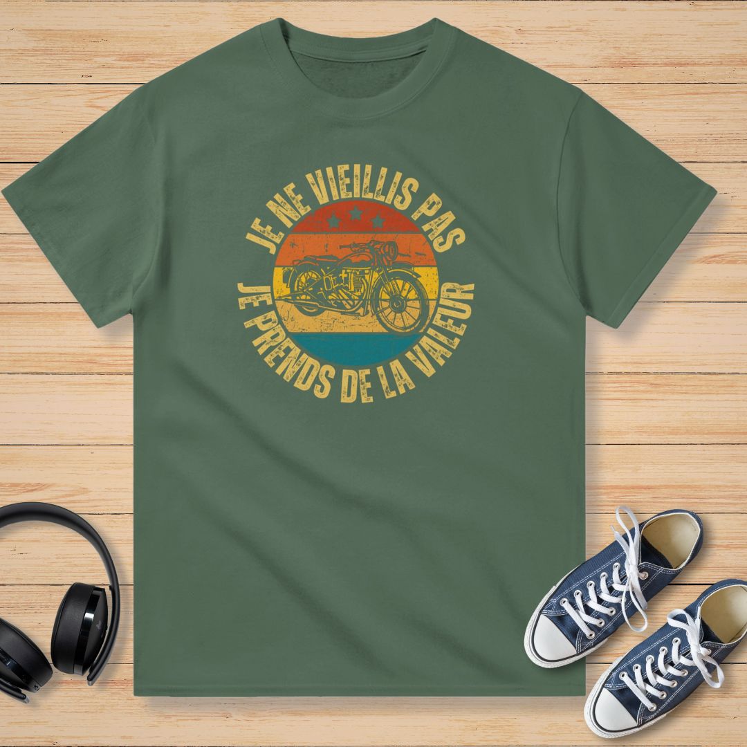 Je Ne Vieillis Pas Sunset T-Shirt Vert militaire