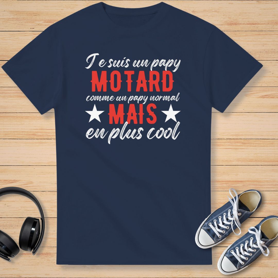 Papy Motard Cool T-Shirt Marine