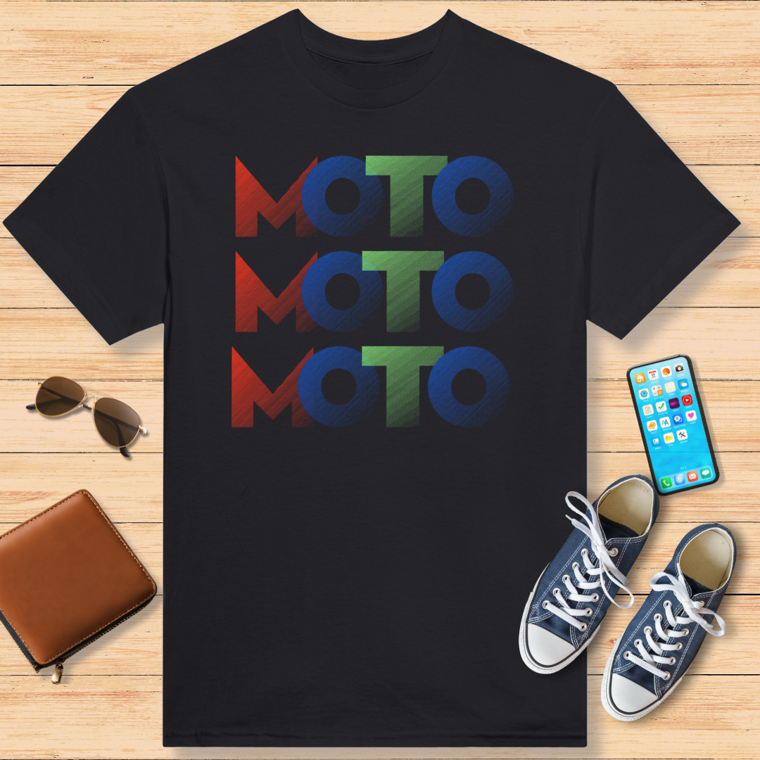 Moto Rouge Bleu Vert T-Shirt