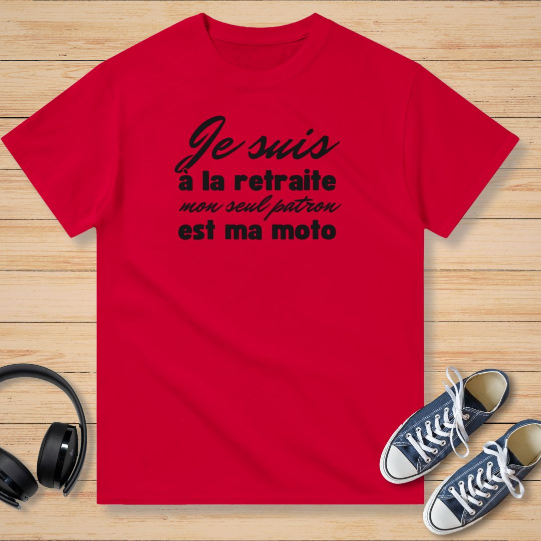 À La Retraite Noir T-Shirt Rouge