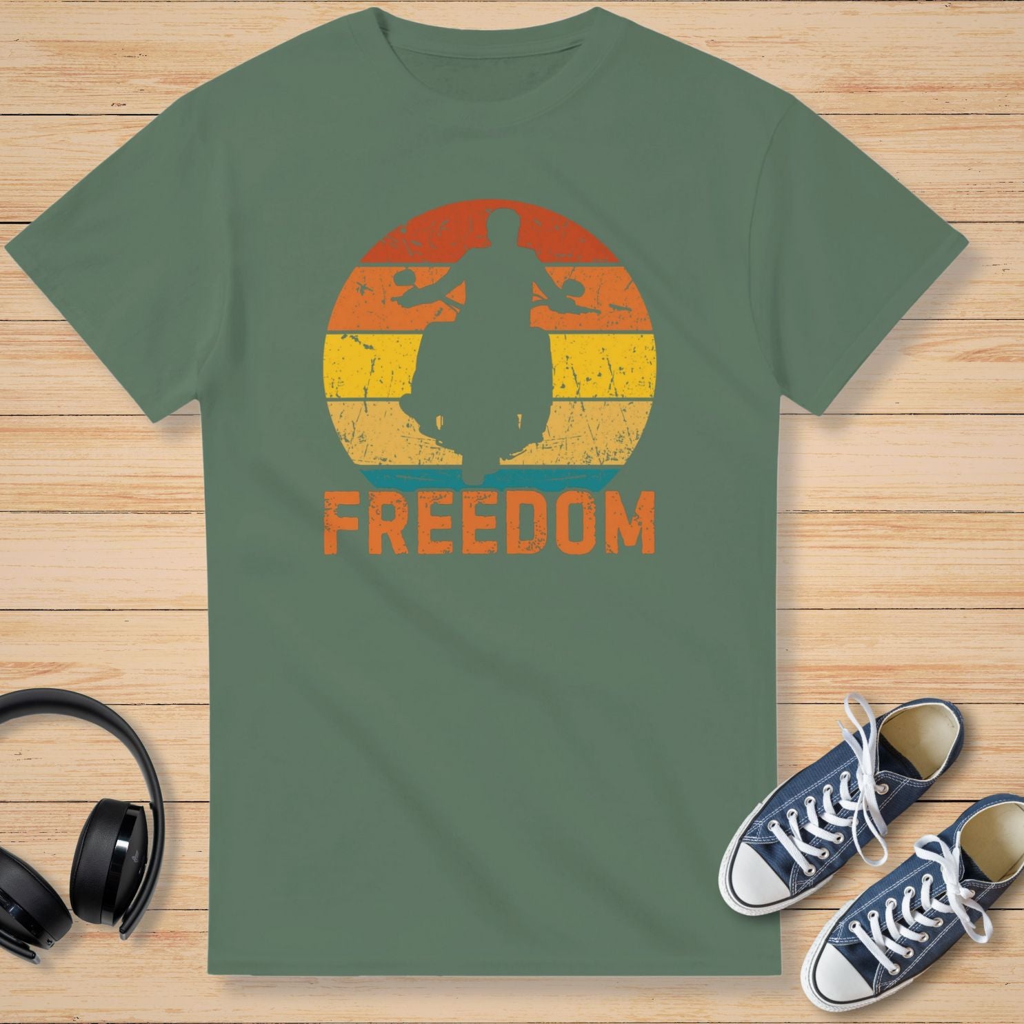 Freedom T-Shirt Vert militaire