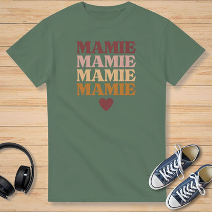 Mamie Cœur T-Shirt Vert militaire