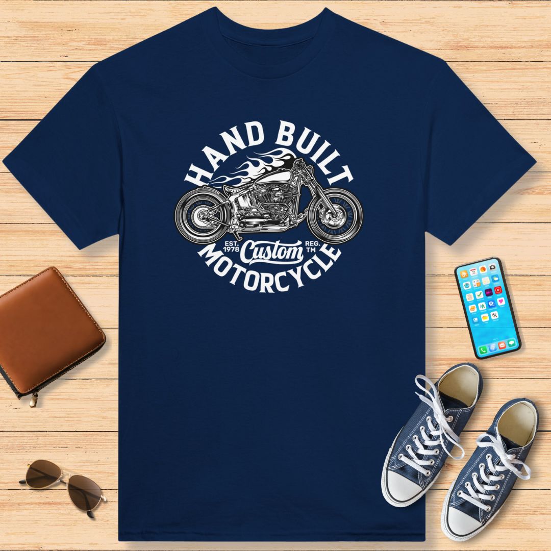 Hand Built T-shirt - Motorcycle Racer Birthday Biker