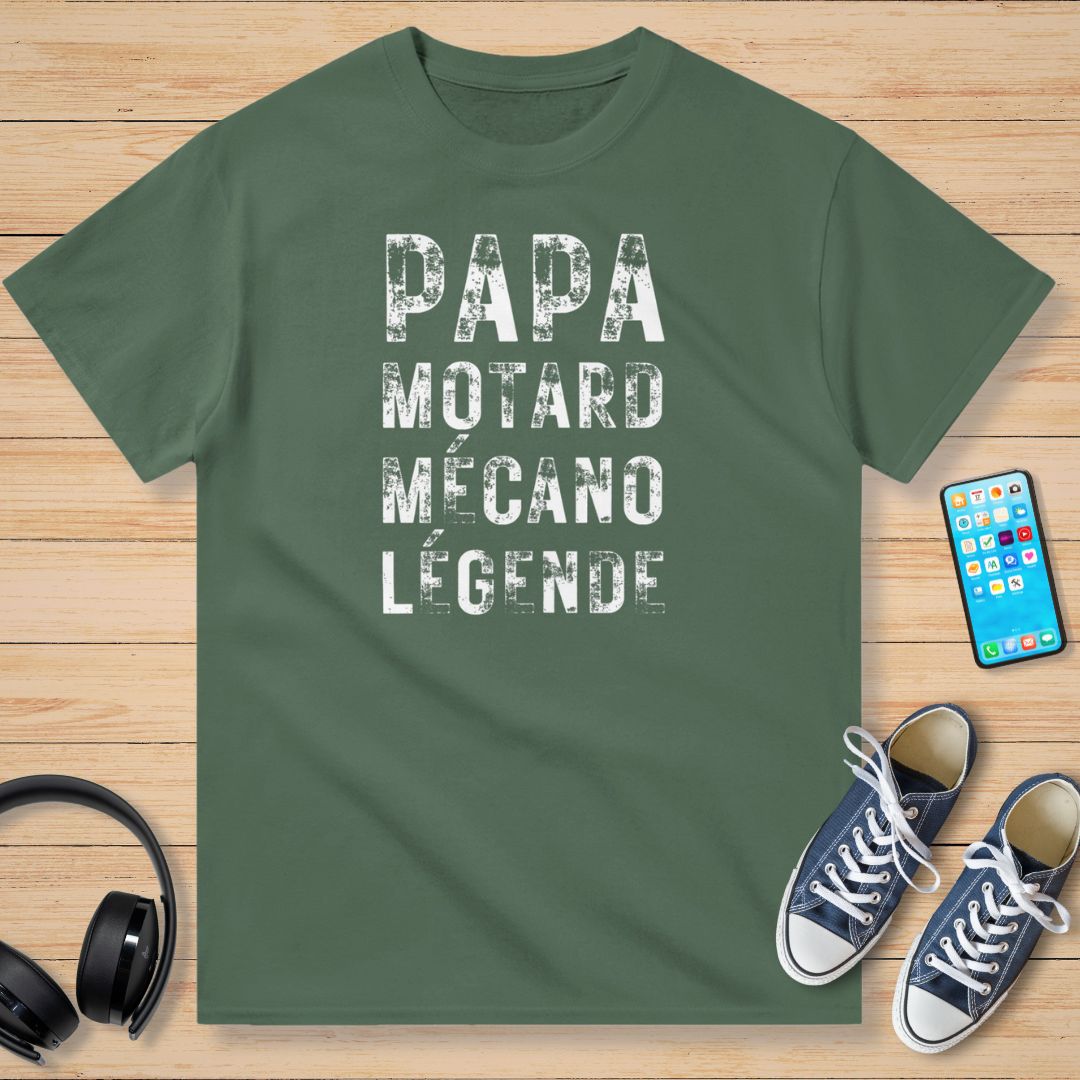 Papa Motard Mécano Légende T-Shirt