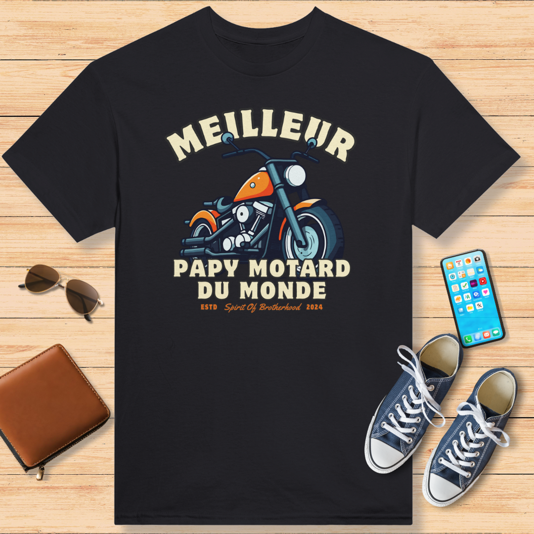 Meilleur Papy Motard Du Monde T-Shirt