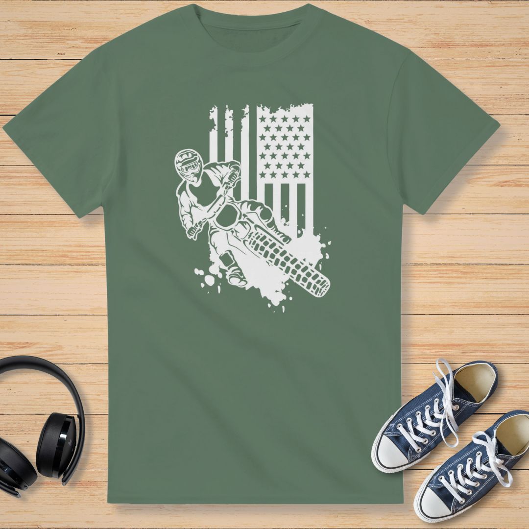 Moto USA II T-Shirt Vert militaire