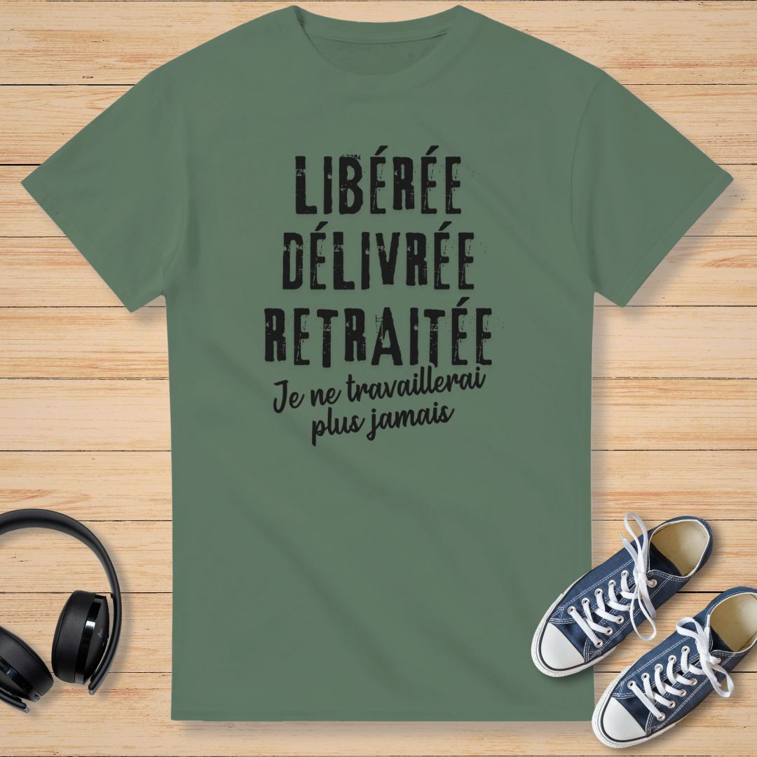 Libérée N T-Shirt Vert militaire