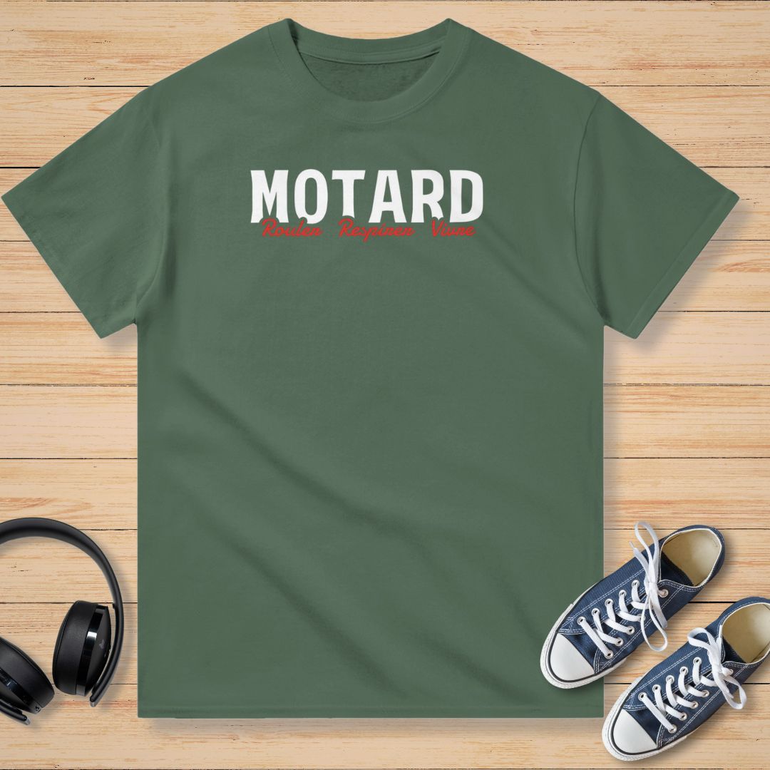 Motard Rouler T-Shirt Vert militaire