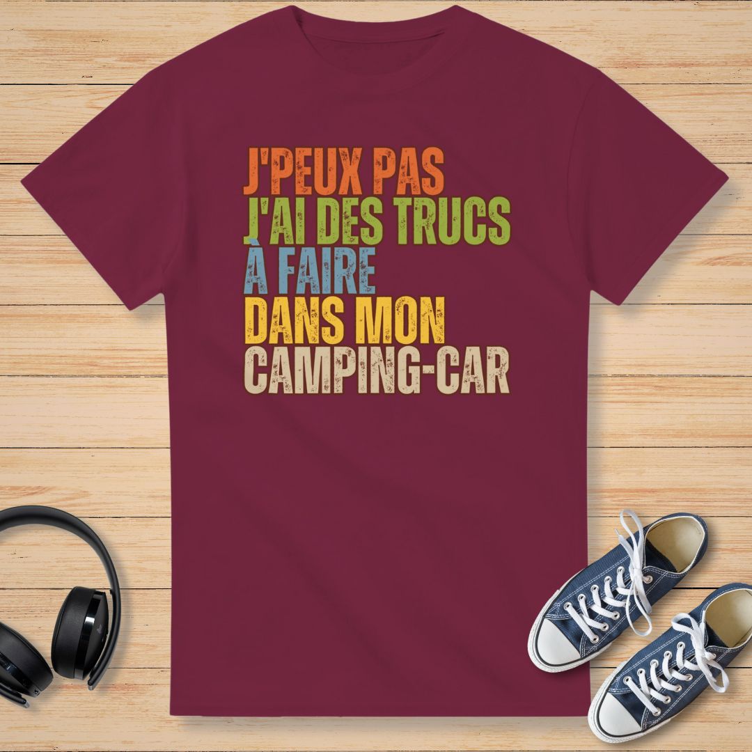 J'Peux Pas Camping-Car T-Shirt Bordeaux