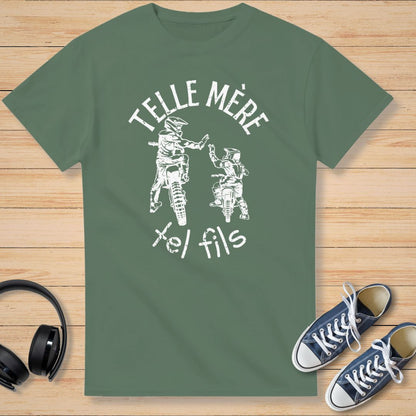 Mère Fils T-Shirt Vert militaire