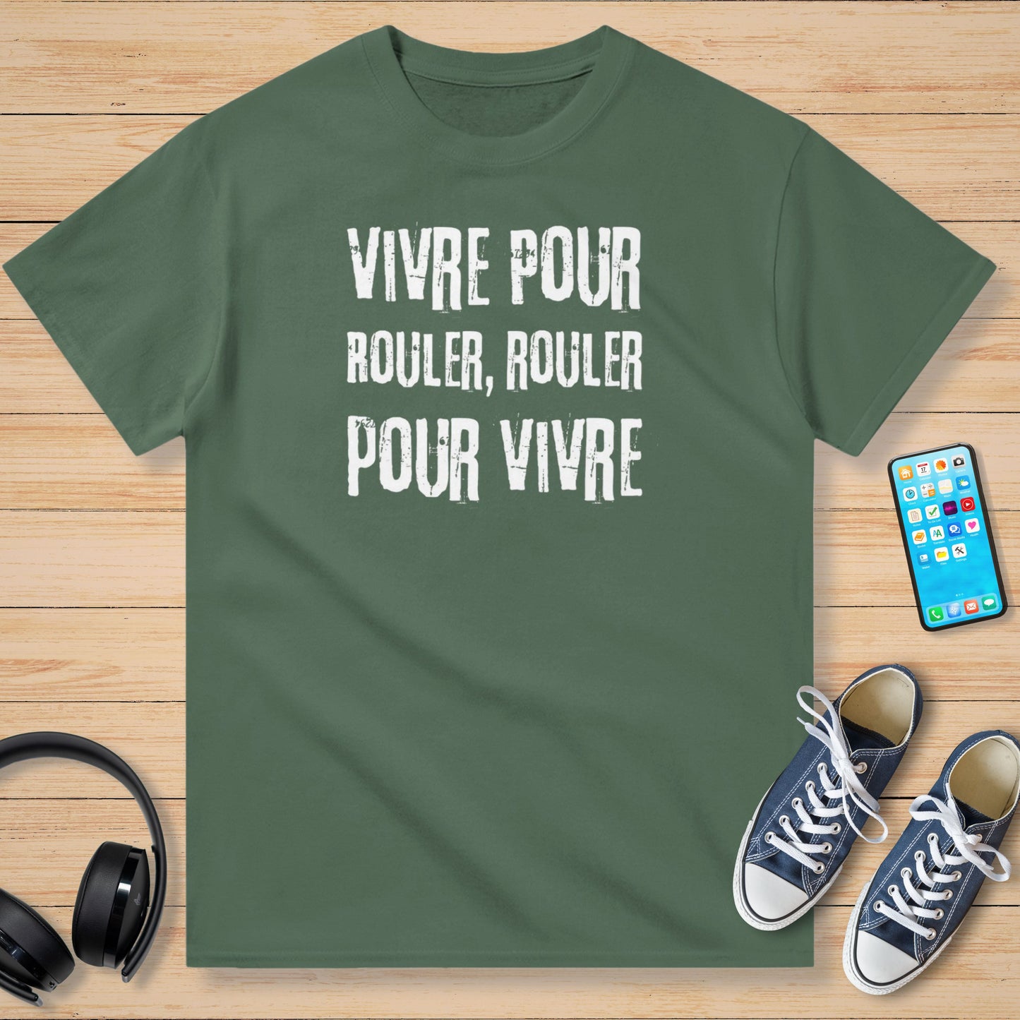 Vivre Pour Rouler Rouler Pour Vivre Grunge T-Shirt