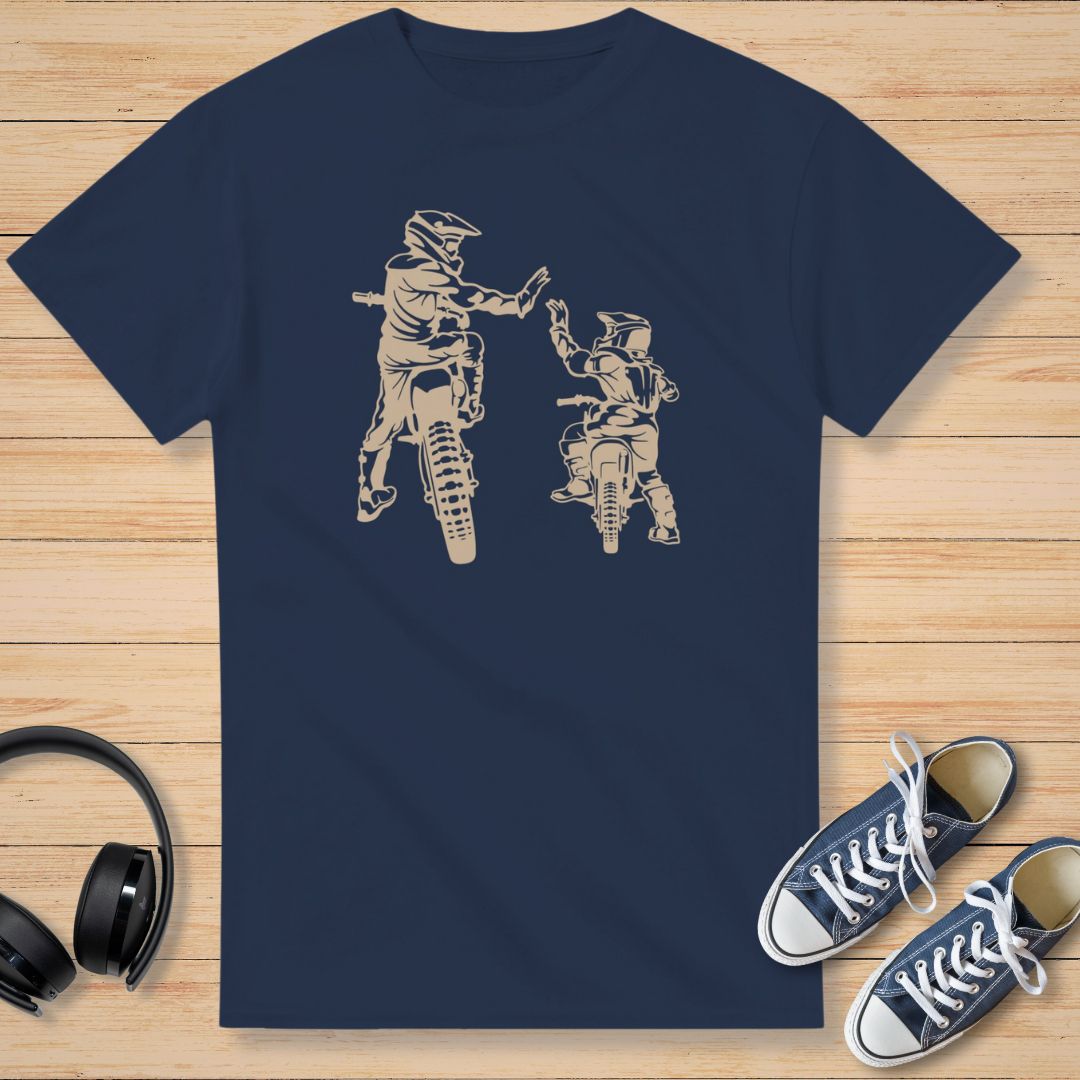 Motocross Famille T-Shirt Marine