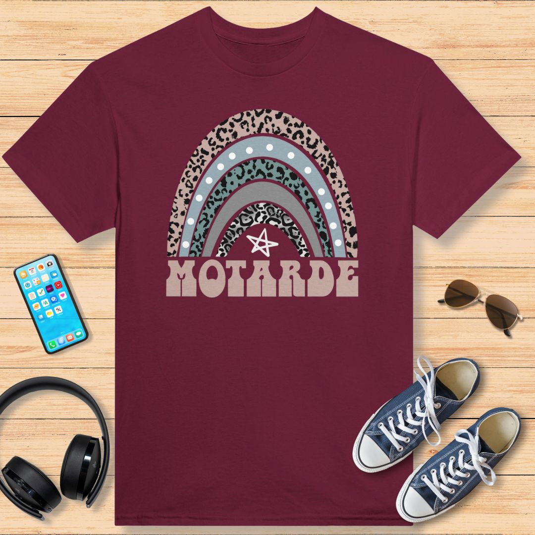 Motarde Arc-en-Ciel et Étoile T-Shirt