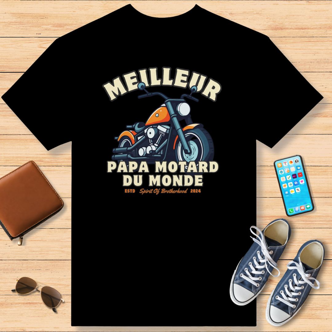 Meilleur Papa Motard Du Monde T-Shirt