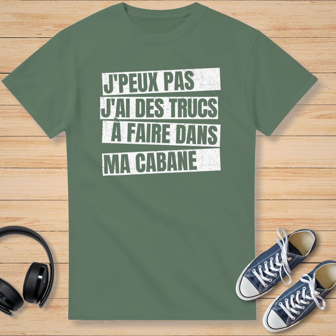 J'Peux Pas Cabane T-Shirt Vert militaire