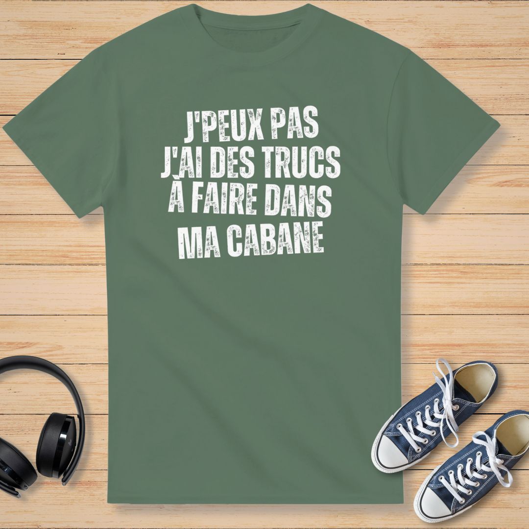 J'Peux Pas Cabane T-Shirt Vert militaire