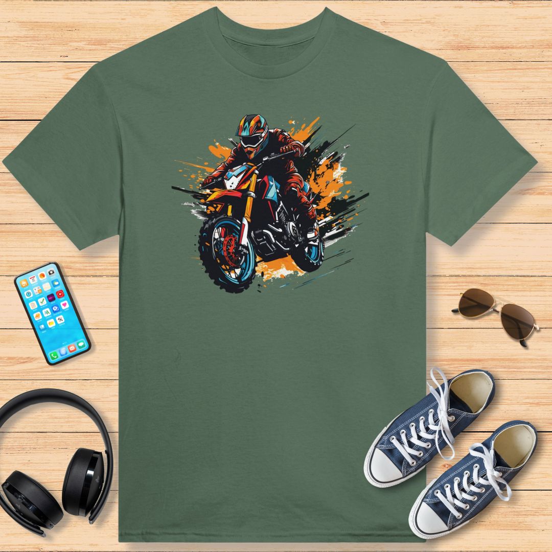 Motocross Blue White Red T-Shirt